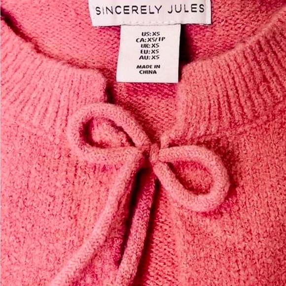 Sincerely Jules Pink Bow-Accent Cardigan - Picture 6 of 6